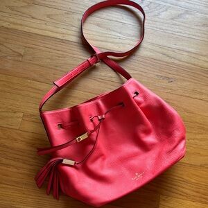 Pink Leather Kate Spade Crossbody Bucket Bag